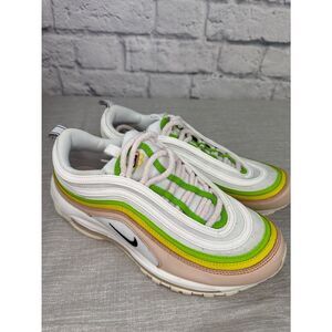 Nike Air Max 97 Shoes Womens Size 9.5 White Sneakers Feel Love Casual Athletic